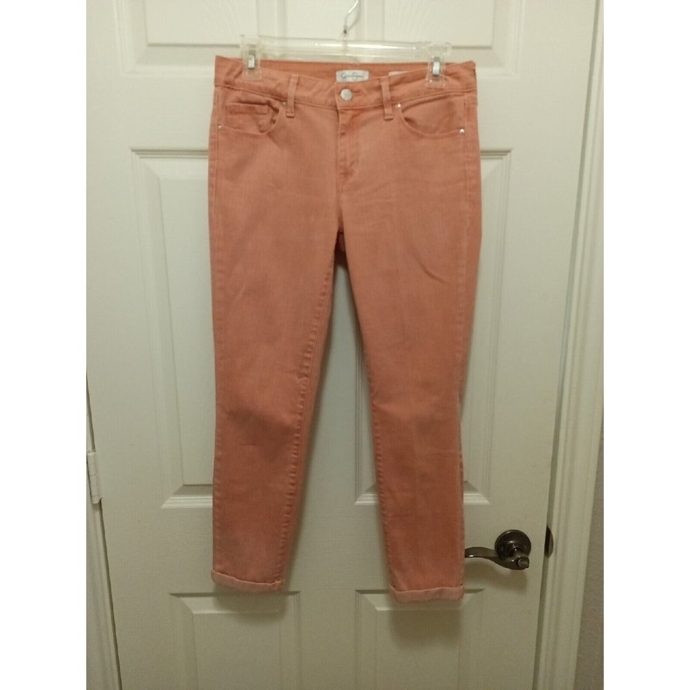 Women's Jessica Simpson Blush Pink Rolled Cuff Crop Skinny Jeans Size 6/28